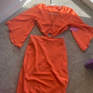 Orange dress with cutouts